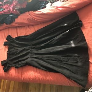 EShakti black knit cold shoulder fit  flare dress